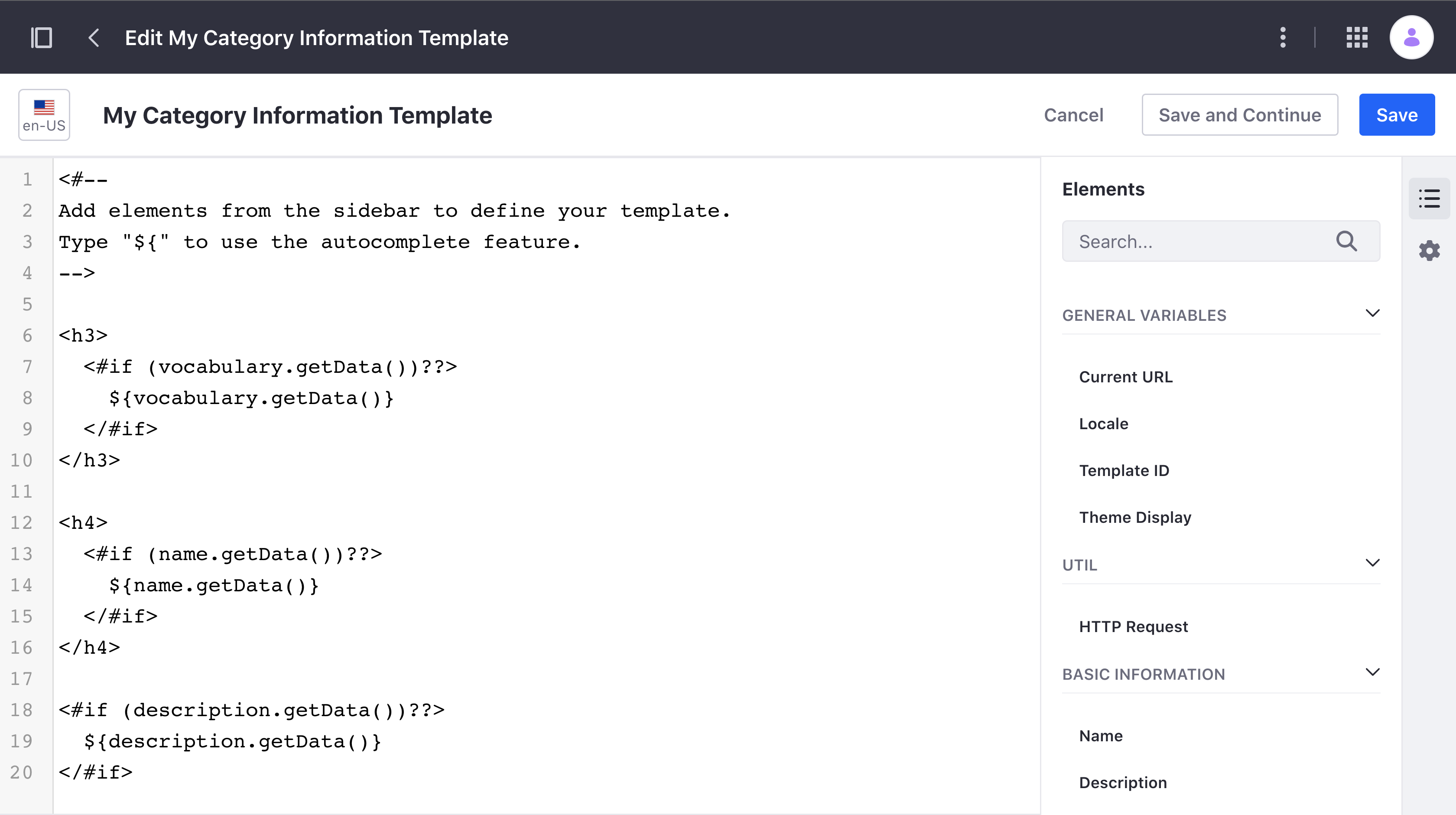 Information Template Item Type