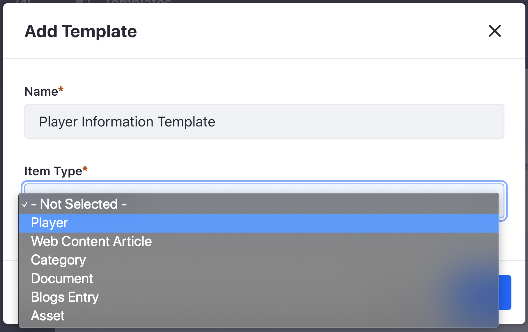 Custom Entity Information Template