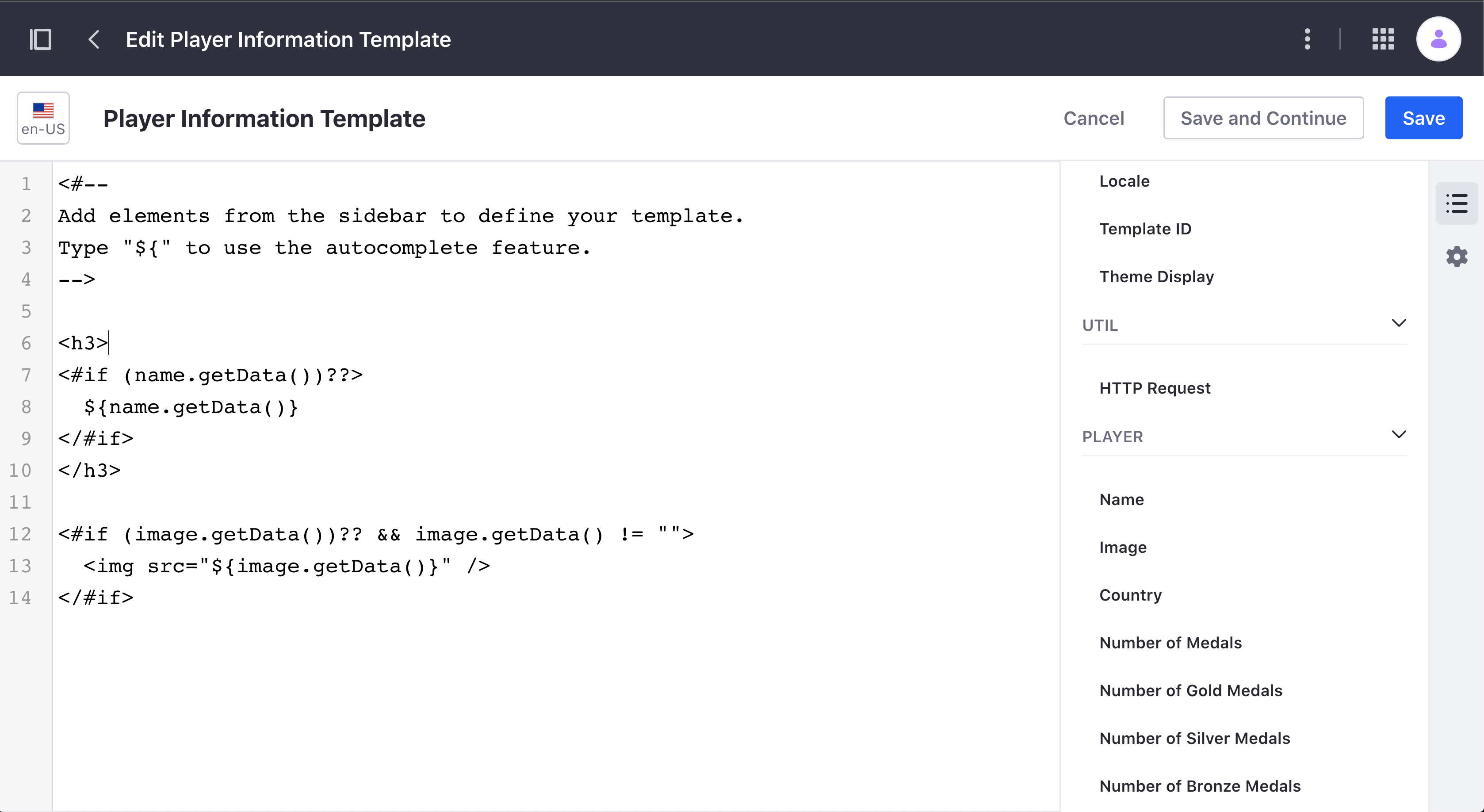 Custom Entity Information Template