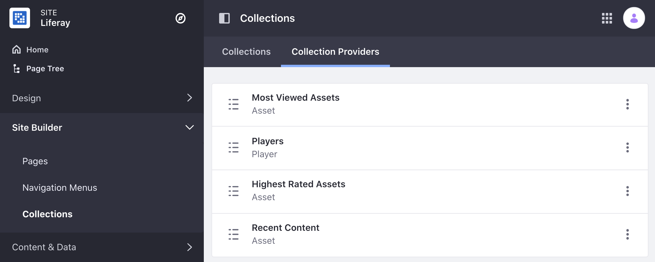 Player Collection Provider with Label